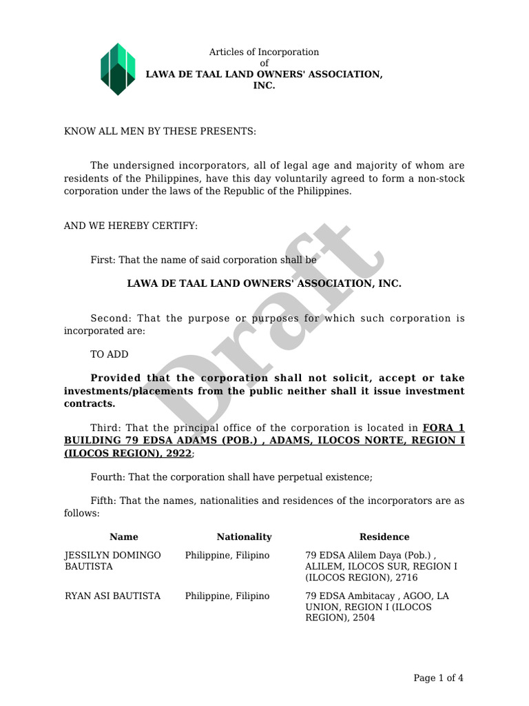 Articles of IncorporationNon Stock Corp_system generated PDF