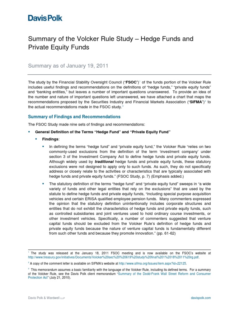 Plugin Volcker Rule PDF Volcker Rule Hedge Fund