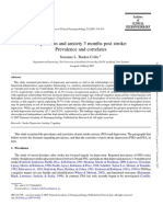 Depression and Anxiety 3 Months Post Stroke: Prevalence and Correlates