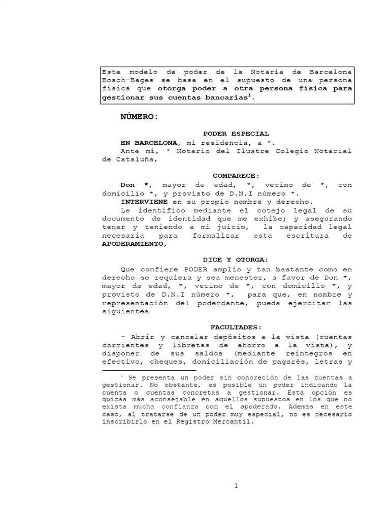 Modelo de Poder Notarial Bancario | PDF | Justicia | Crimen y violencia