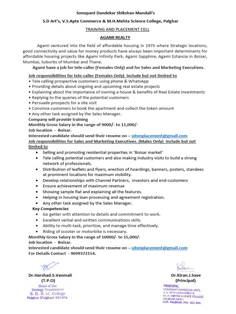 Job Openings in Real Estate Sales | PDF | Sales | Business Economics