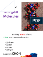 Chapter 2 Biological Molecules 2301S2 Student