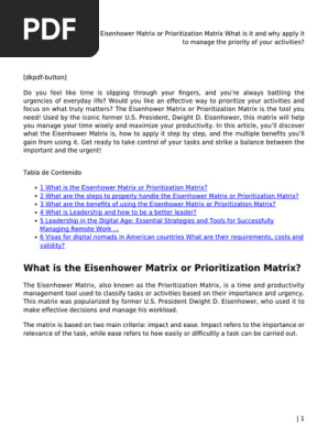 Eisenhower Matrix or Prioritization Matrix What is it and why apply it to manage the priority of your activities_