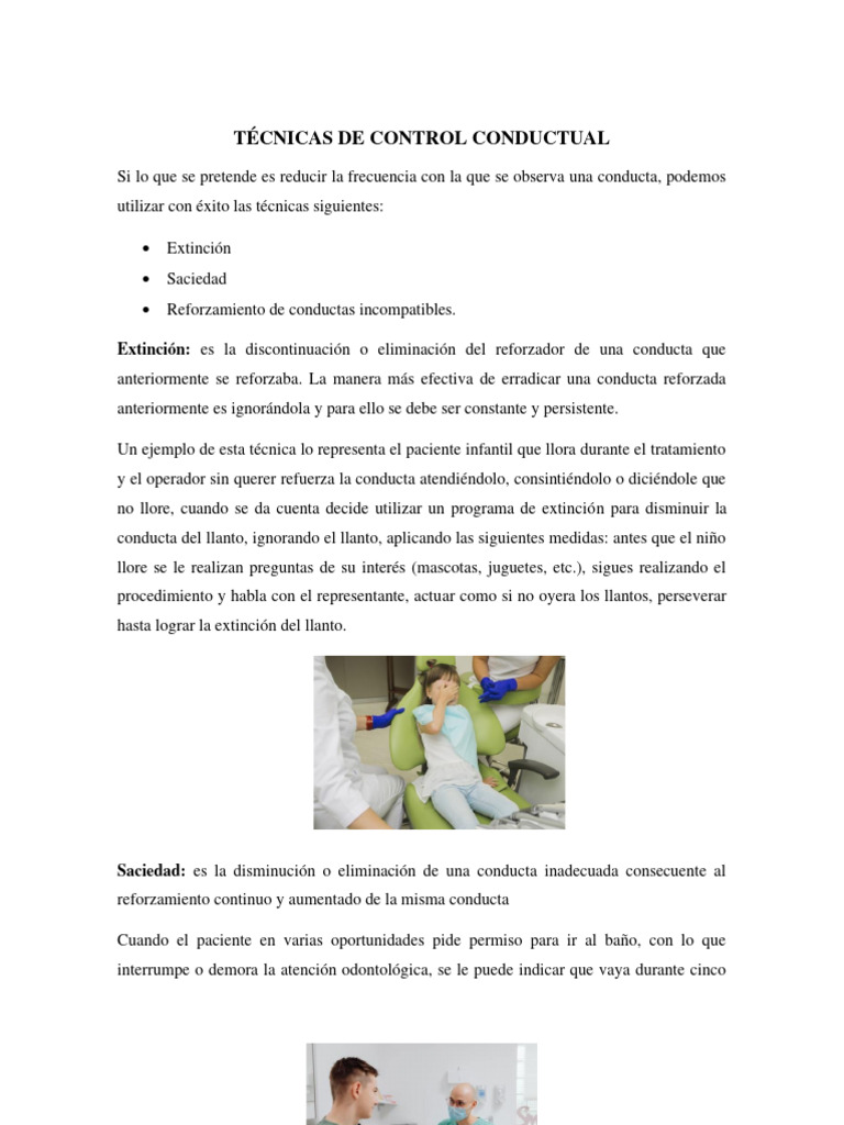 Técnicas de Control Conductual | PDF