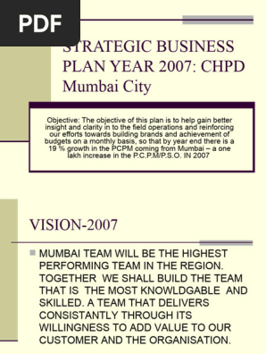 STRATEGIC BUSINESS PLAN YEAR 2007