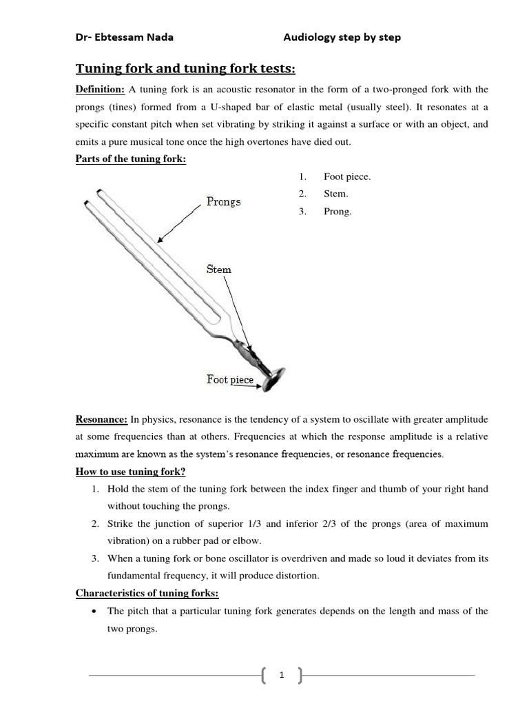 tuning fork tests PDF Hearing Audiology