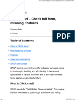 CRCA Steel - Check Full Form, Meaning, Features