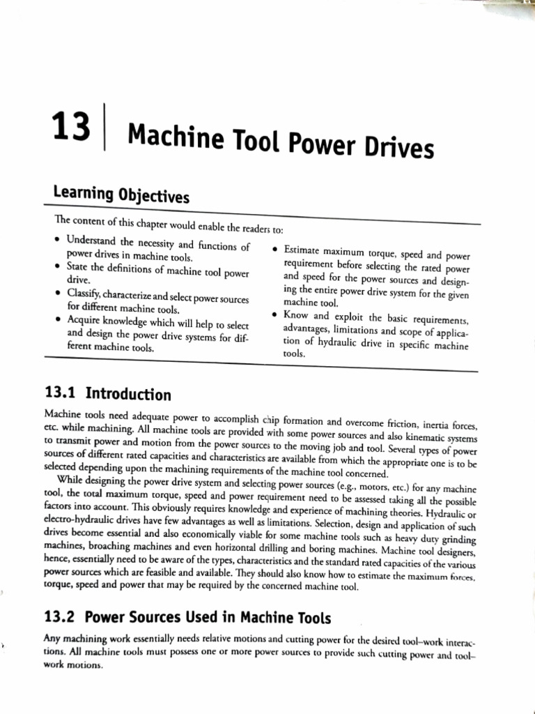Machine Tool Power Drive Systems Explained | PDF | Electric Motor ...