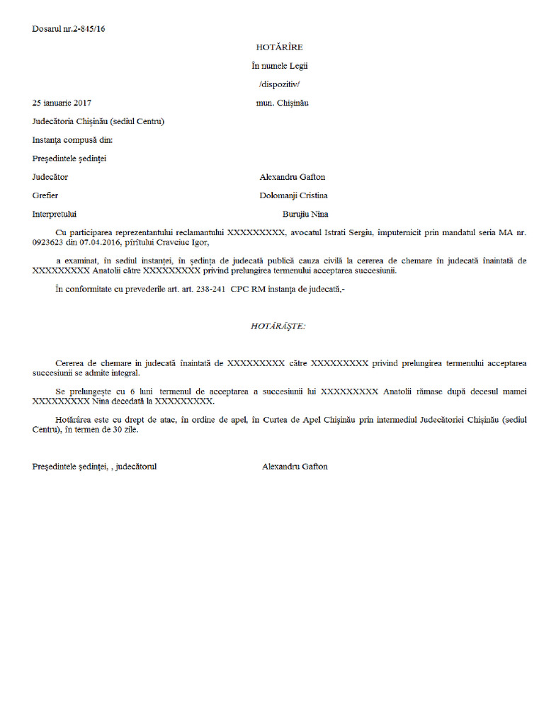 Hotarire Instanta Judec | PDF