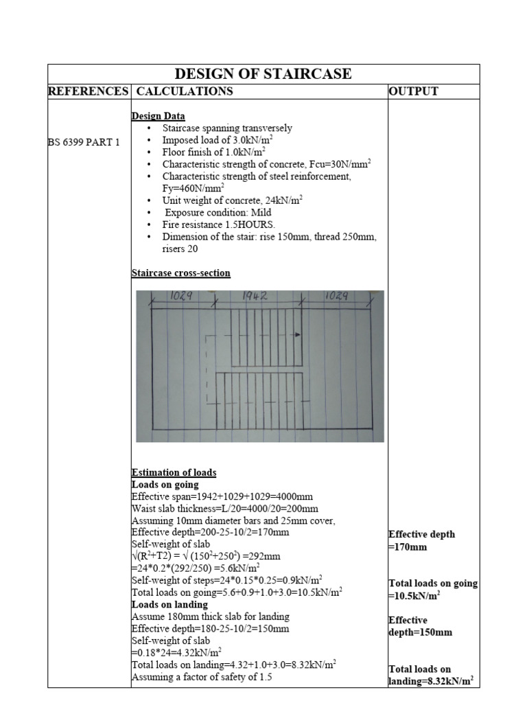 Design Of Staircase Pdf Stairs Mechanics