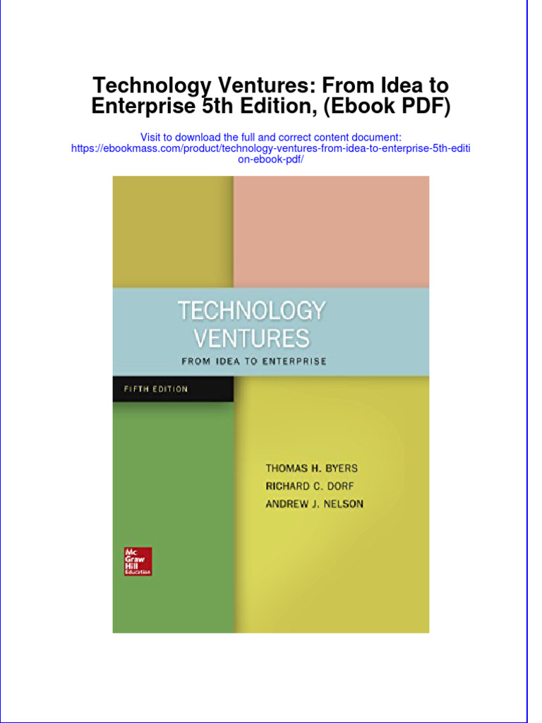 Technology Ventures From Idea To Enterprise 5th Edition Ebook PDF PDF