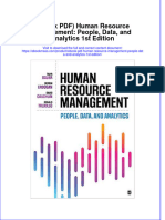 Ebook PDF Human Resource Management People Data and Analytics 1st Edition
