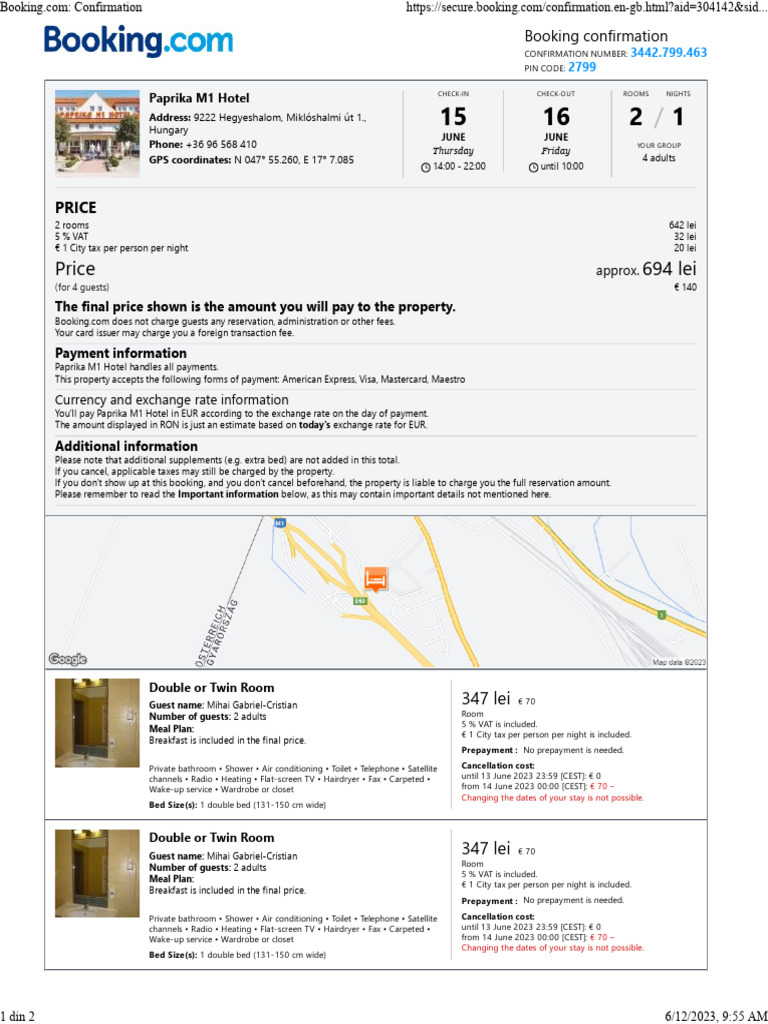 Paprika Hotel PDF Payments Exchange Rate