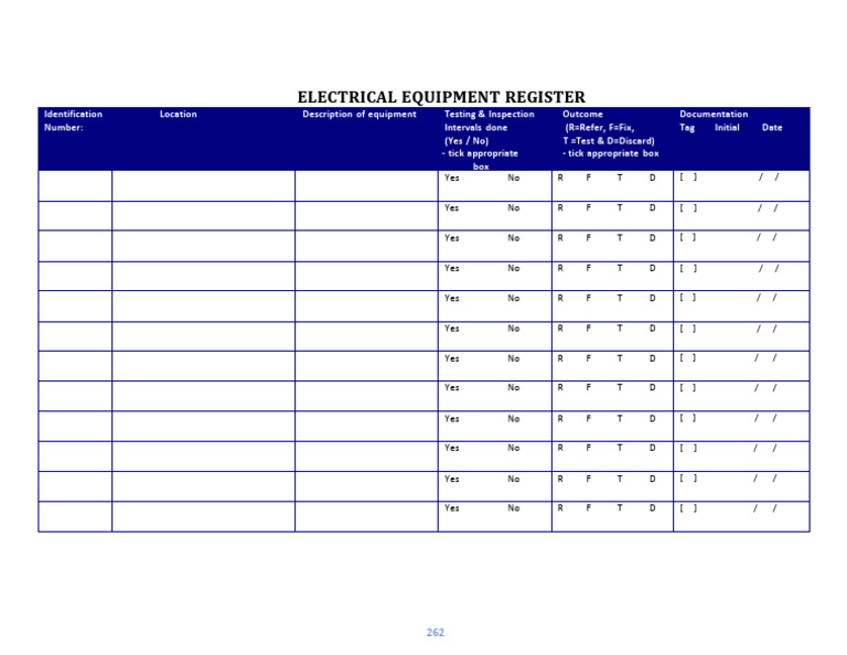 002_Electrical Equipment Register PDF