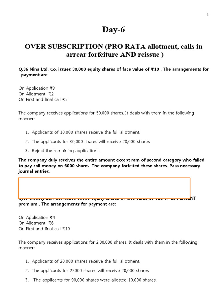 Pro Rata Allotment and Forfeiture Cases | PDF