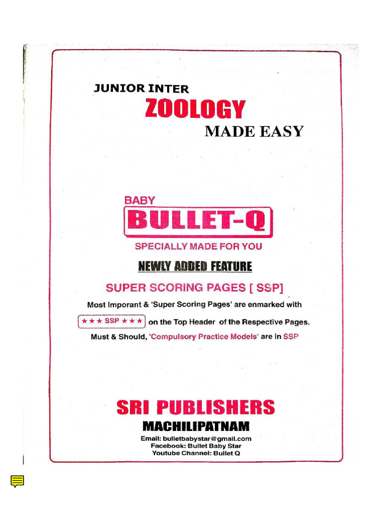 Zoology Baby Bullet Inter Junior | PDF