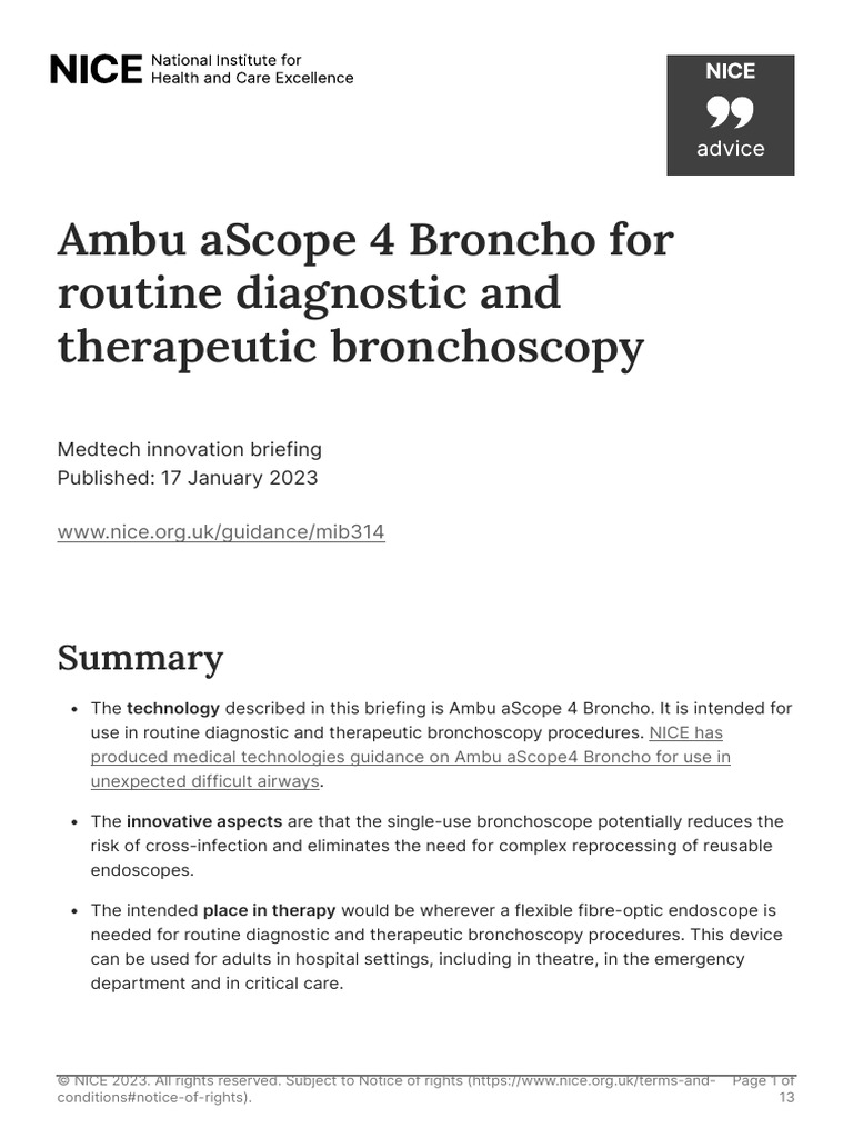 Ambu Ascope 4 Broncho For Routine Diagnostic and Therapeutic ...