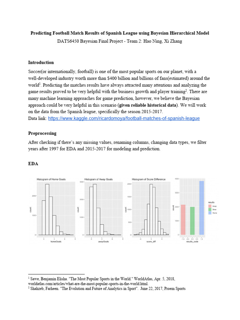 Bayesian Model for Spanish Football Predictions | PDF | Prediction ...