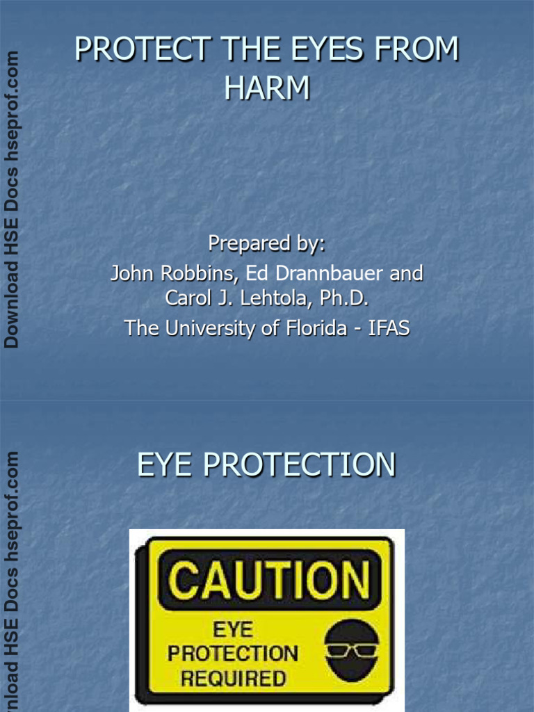 HSE Protect Eyes From Harm Eyes Safety | Download Free PDF | Glasses ...