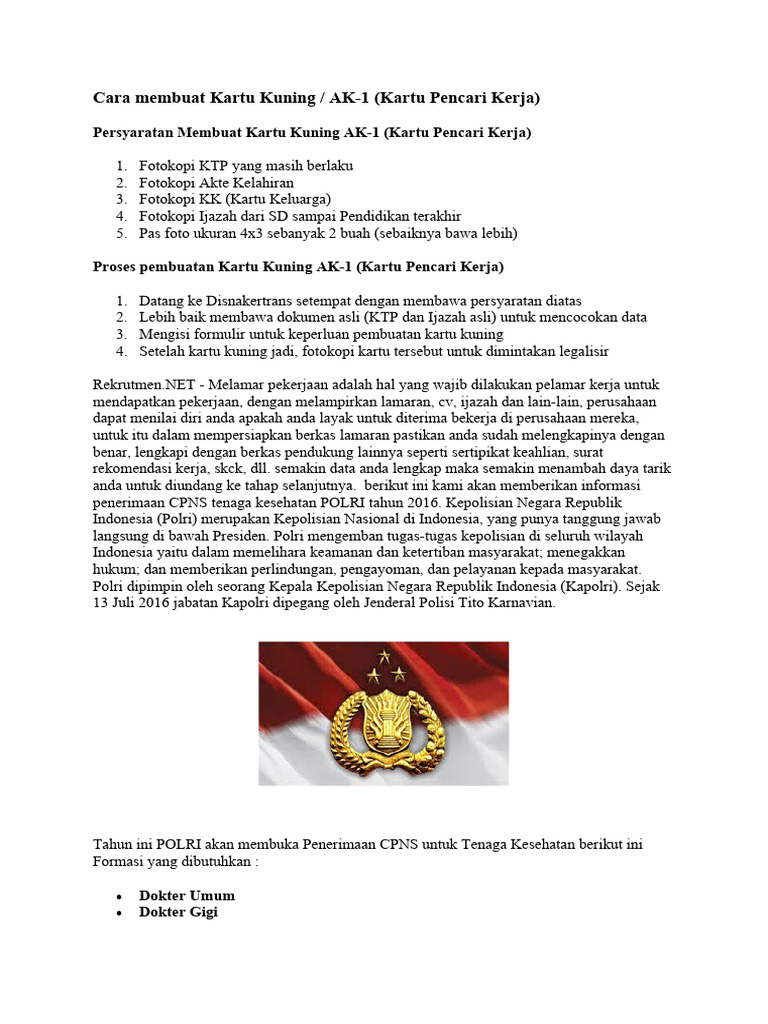 Cara Membuat Kartu Kuning Ak 1 Kartu Pen Pdf