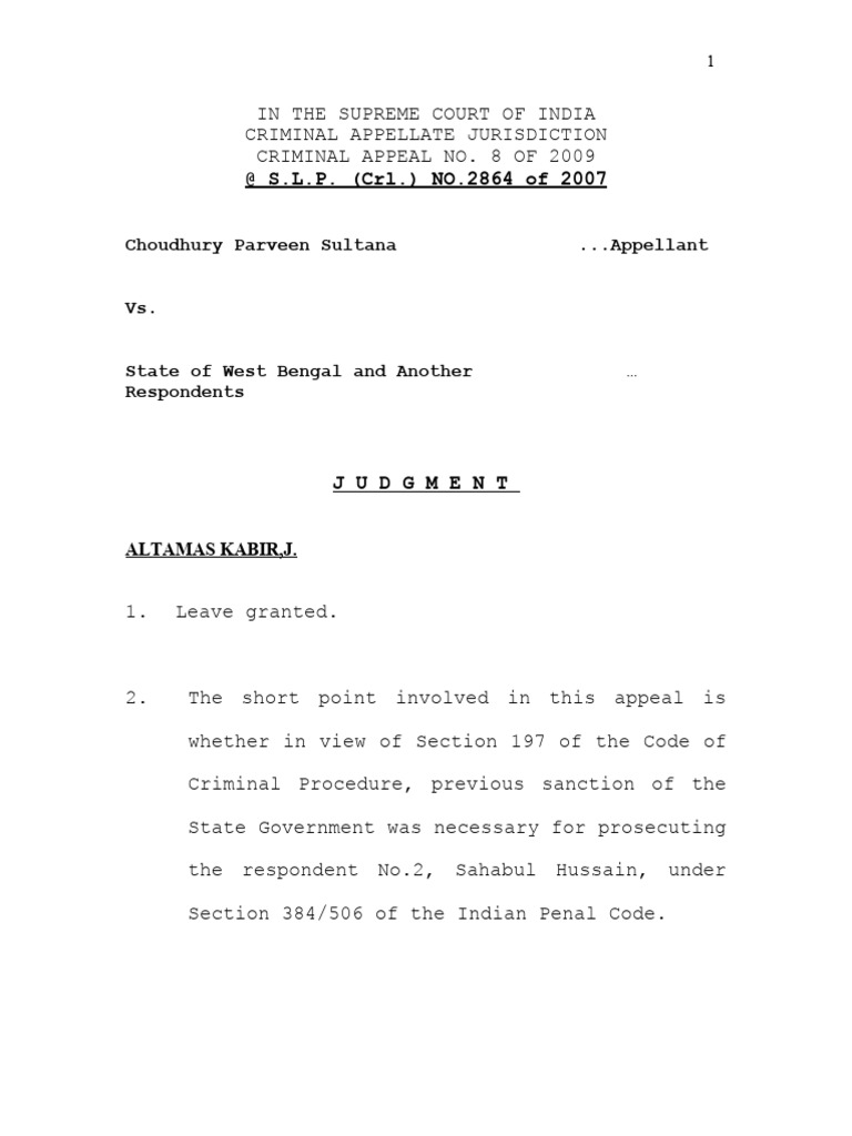  s l p crl no 2864 of 2007 choudhury parveen sultana