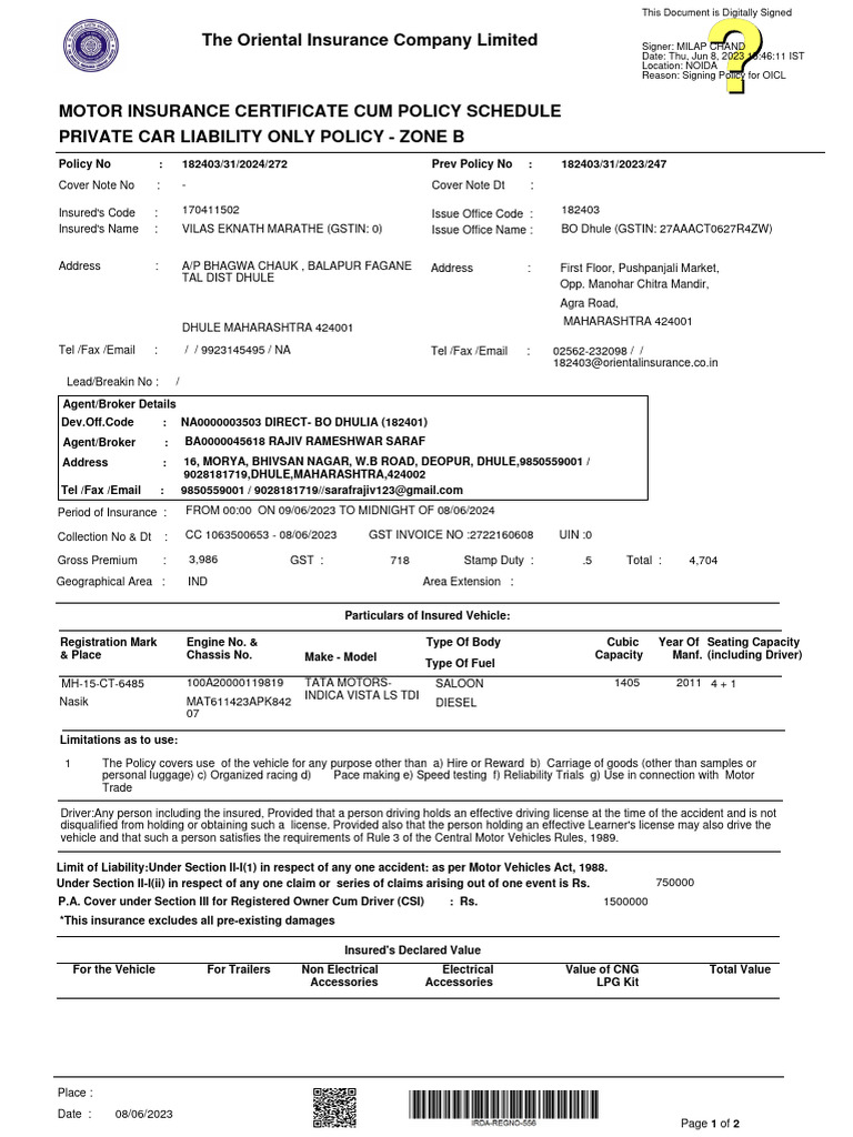 the-oriental-insurance-company-limited-pdf-insurance-private-law