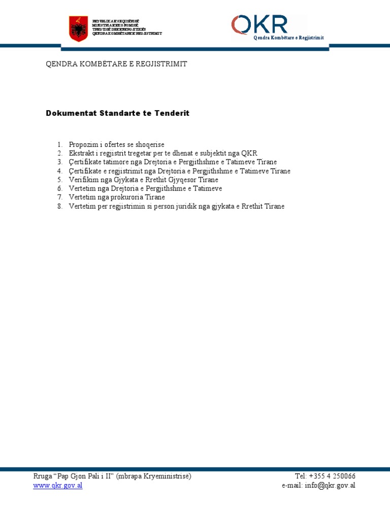 WWW - Qkr.gov - Al: Qendra Kombëtare e Regjistrimit | PDF