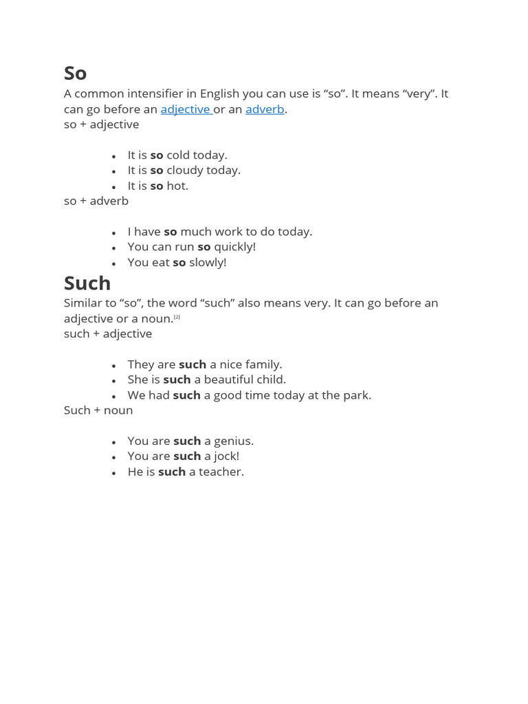 So Such Too Enouh | PDF