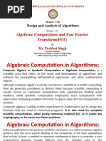 Lecture 33 Algebraic Computation and FFTs