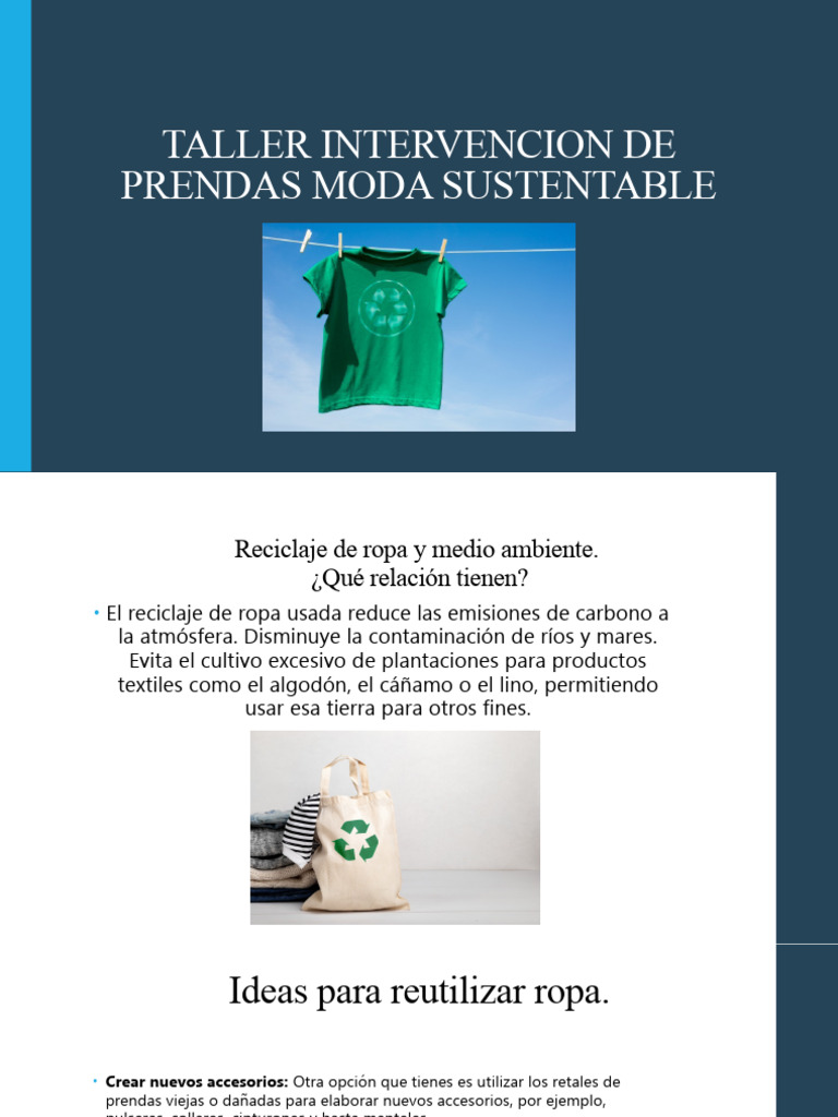 TALLER INTERVENCION DE PRENDAS MODA SUSTENTABLE | PDF