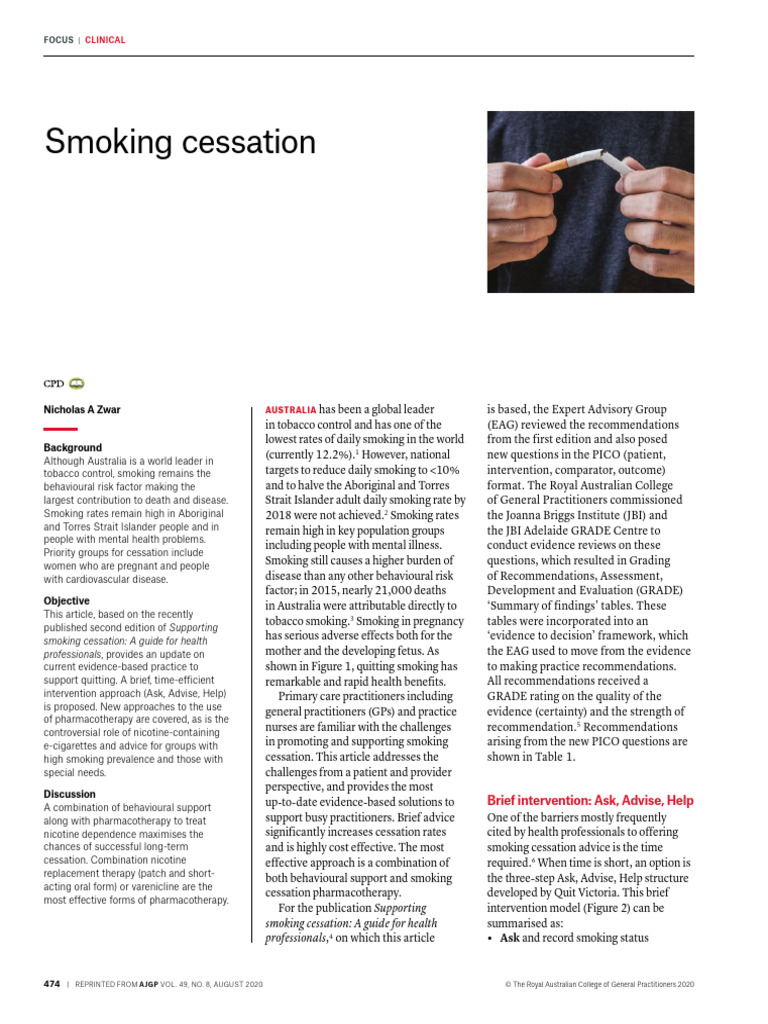 Effective Smoking Cessation Strategies | PDF | Nicotine | Tobacco Smoking