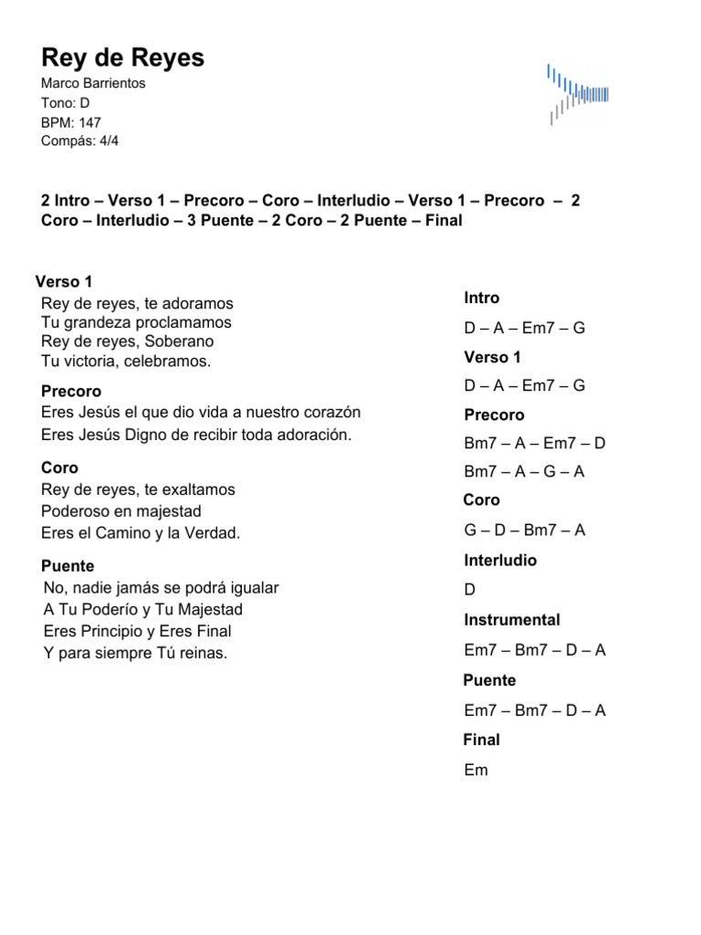 Letra y BPM de 