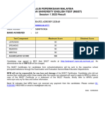 MUET Result