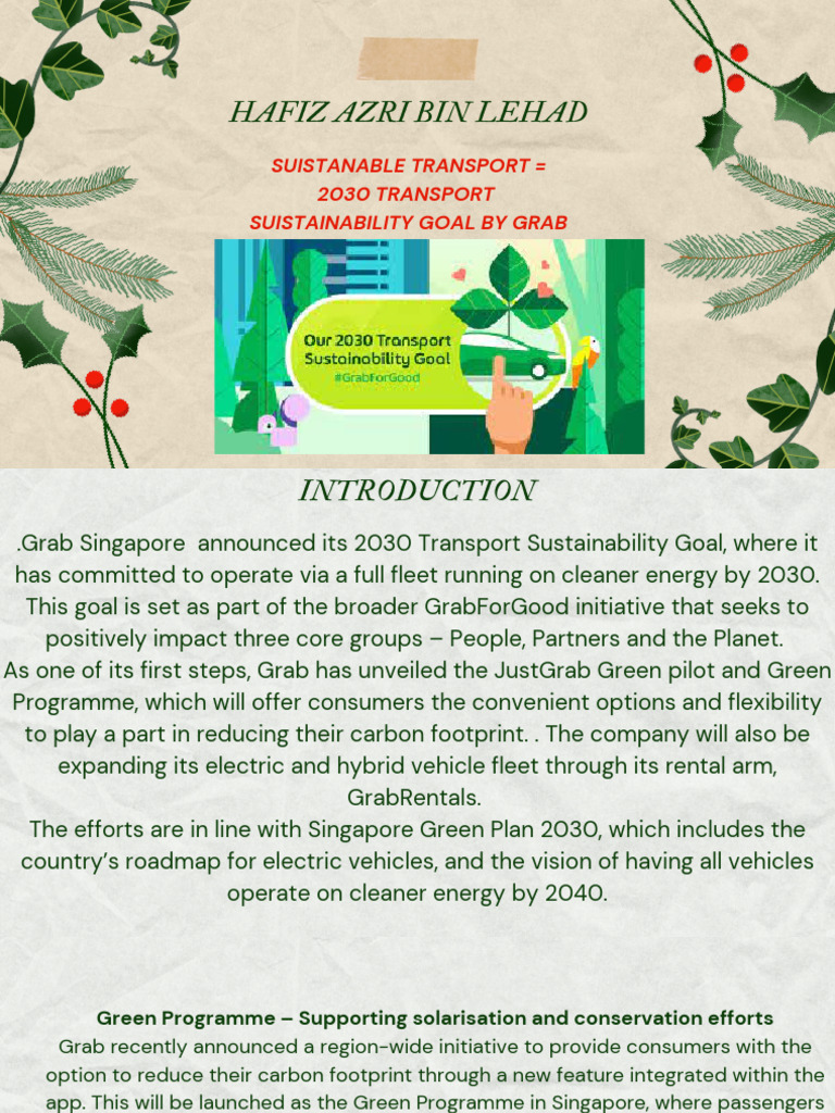 Grab's 2030 Green Transport Initiative | PDF | Sustainable Energy ...