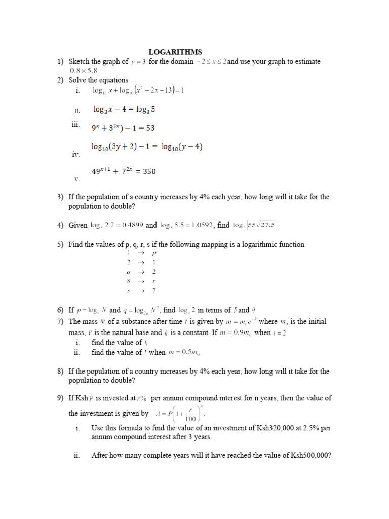 Logarithms & Surds PDF