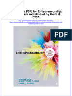 Etextbook PDF For Entrepreneurship The Practice and Mindset by Heidi M Neck