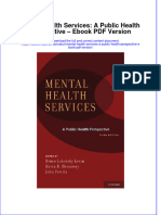Mental Health Services A Public Health Perspective Ebook PDF Version