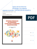 Enfoques Pedagógicos de Los Entornos Personales de Aprendizaje y Los Saberes Digitales Docentes. EXPOSICIÓN de EQUIPO 2