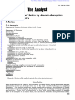 The Analyst: Direct Analysis of Solids by Atomic-Absorption Spectrophotometry