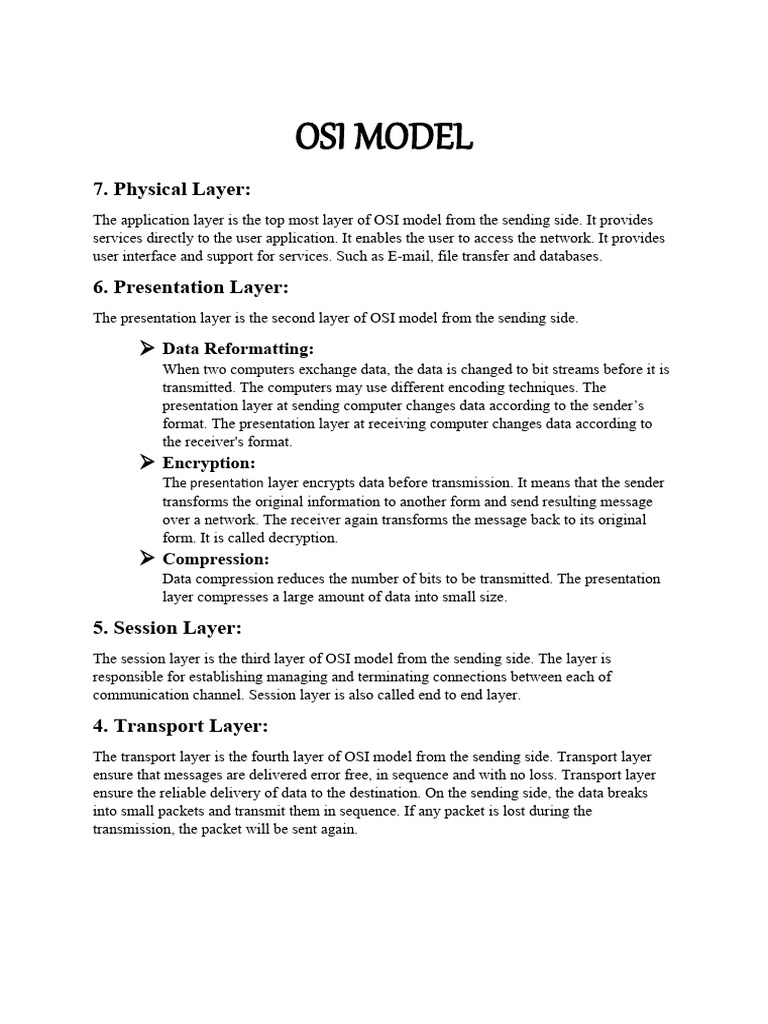 OSI MODEL | PDF