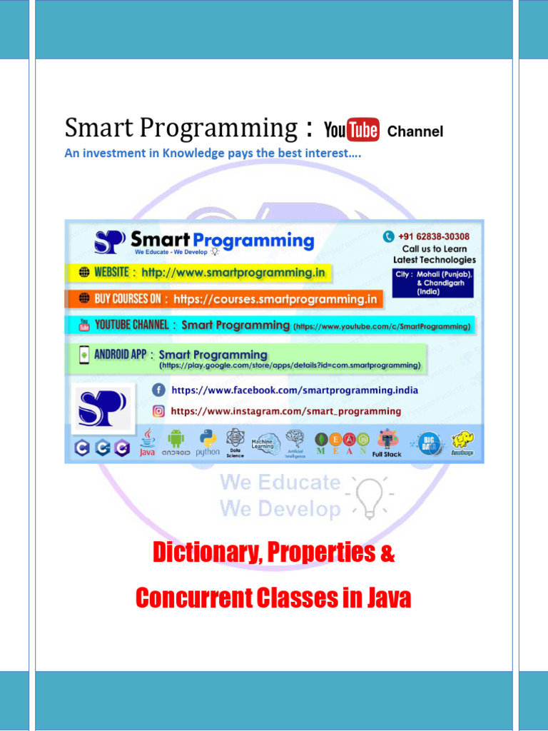 Dictionary Properties Concurrent Classes in Java | PDF | Class ...
