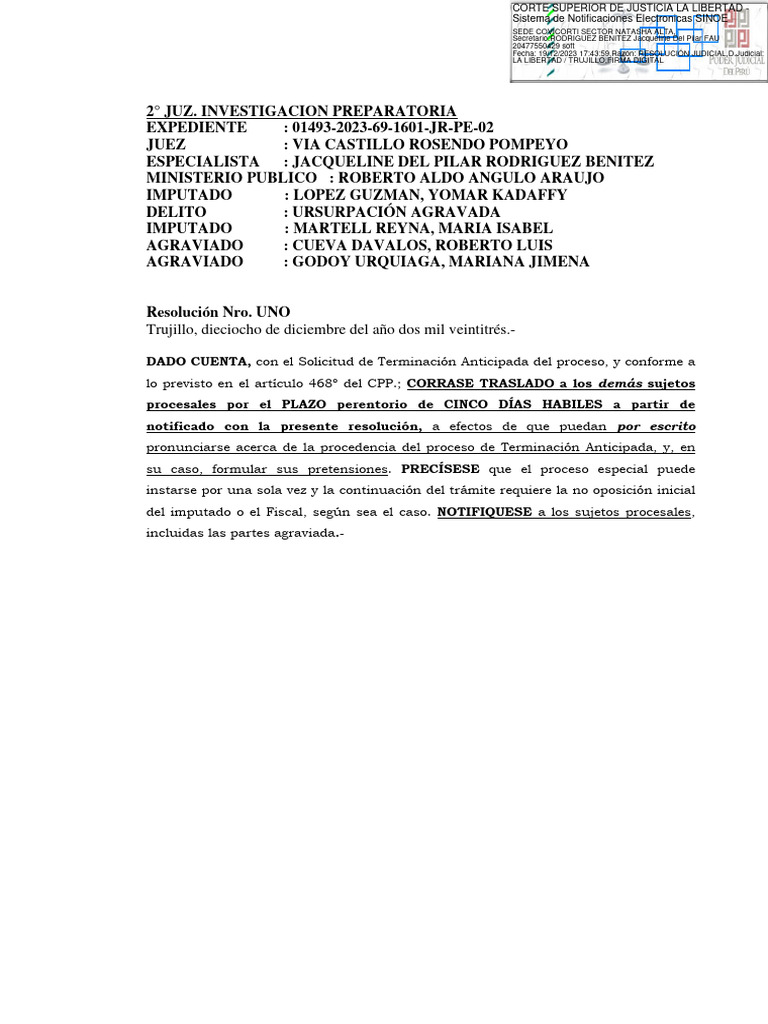 Solicitud de Terminación Anticipada Del Proceso | PDF
