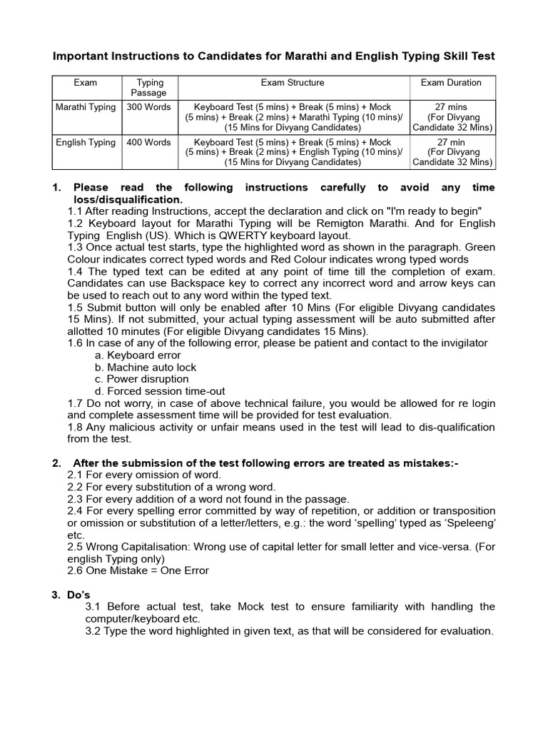 Concept Of Skill Test