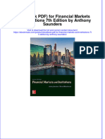 Etextbook PDF For Financial Markets and Institutions 7th Edition by Anthony Saunders