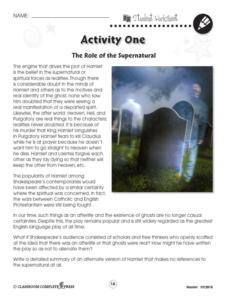 Activity One Student Worksheet Pdf Hamlet