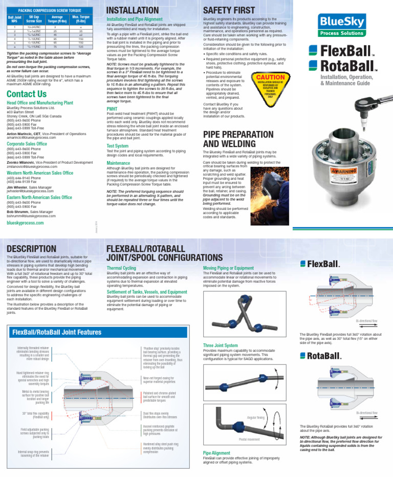 RotaBall FlexBall IOM | PDF | Pipe (Fluid Conveyance) | Welding