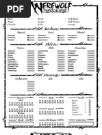 WOD - Werewolf - The Apocalypse - Character Sheet - 2nd Edition