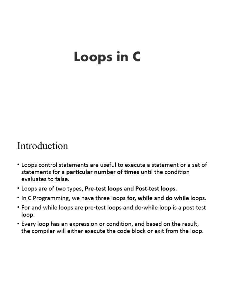 Loop in C | PDF | Control Flow | Computer Engineering
