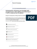 Achieving Grain Refinement and Ultrahigh Yield Strength in Laser Aided Additive Manufacturing of Ti 6al 4V Alloy by Trace Ni Addition