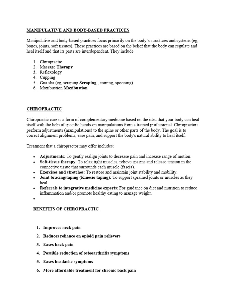 Manipulative and Body Based Practice Download Free PDF Massage
